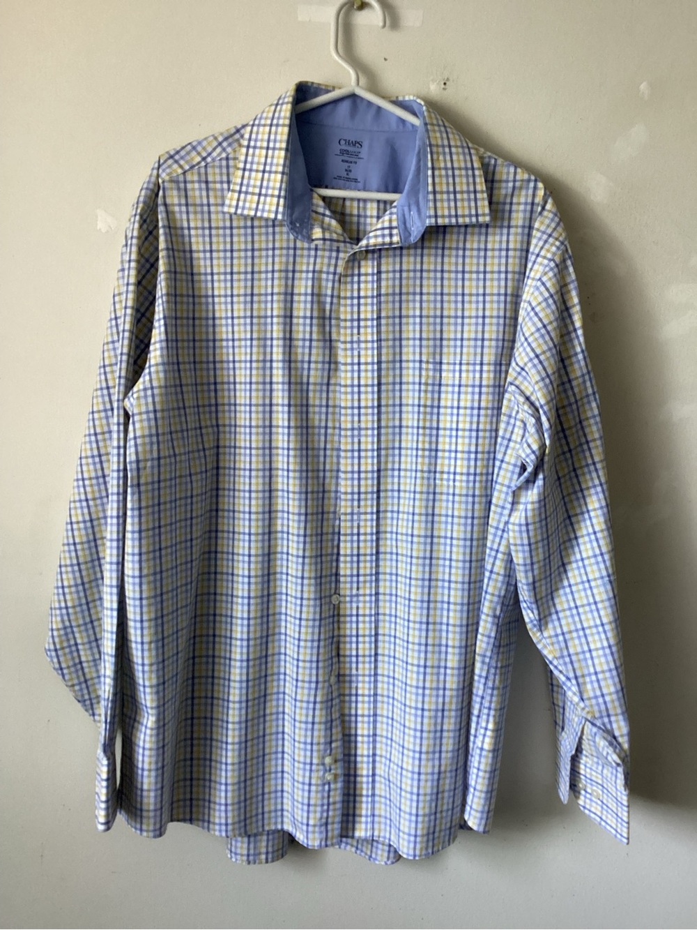Chaps Blue and Yellow Checked Dress Shirt